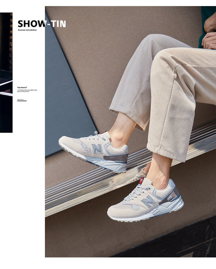 Giày sneaker nữ đế dày phong cách cổ điển, thoáng khí, phù hợp mùa hè — 999 hoa anh đào xanh chi tiết 10