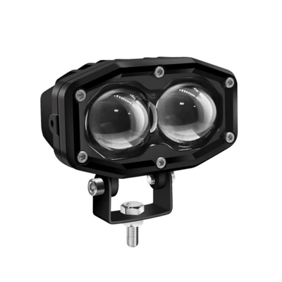 Cross-border dual-bead high-brightness LED spotlight for electric vehicles, yellow-white dual-light flashing motorcycle headlight, external modification for road paving (Motorcycle headlights, headlights) - 2-pearls