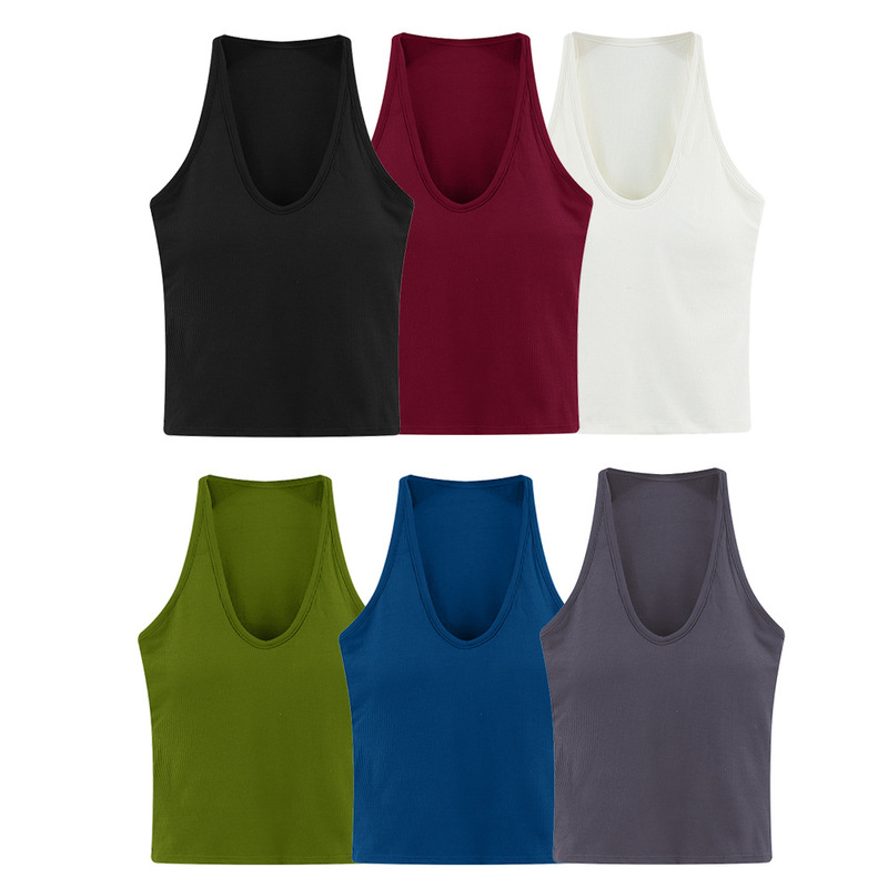 American Style Halter Camisole Women's Outer Wearing Vest with Chest Pad 2024 Early Autumn New Inner Wearing Mira Blue Wearing Summer Wearing American Style Halter Camisole Women's Outer Wearing Vest with Chest Pad 2024 Early Autumn New Inner Wearing Mira Blue Wearing Summer Wearing