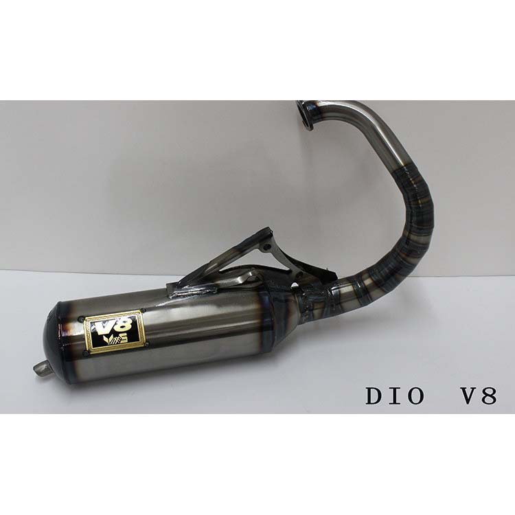 Cross-Border Export of Stainless Steel High-Temperature Resistant V8 Short Exhaust Pipe Suitable for Dio Modified Motorcycle Exhaust Pipe V8-Dio