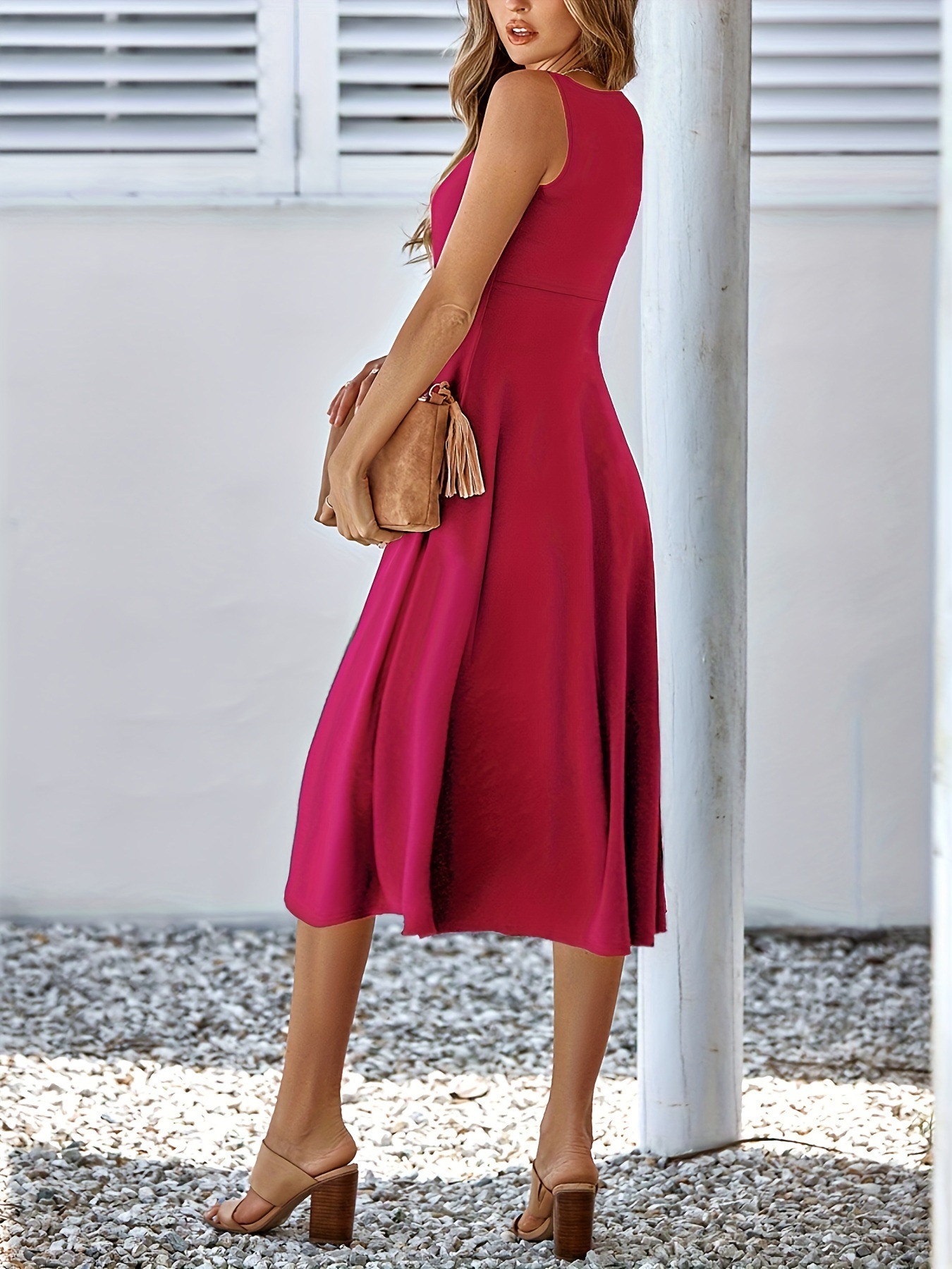 Solid Color Sleeveless Sexy Dress Slim Fit Women