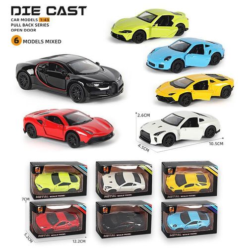 Cross-border simulation alloy car model children's toy, wind-up light-up car model, boys' toy car ornament, wholesale