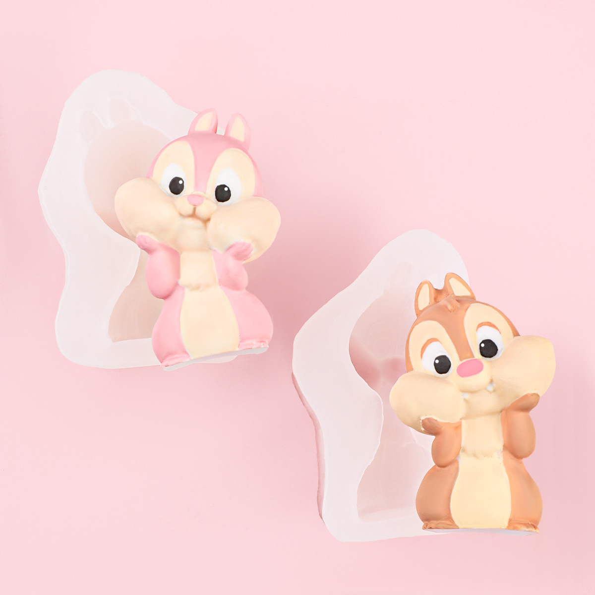 Fondant diy tema de dibujos animados ardilla pastel piñas molde de chocolate decoración molde de silicona epoxi yeso vela