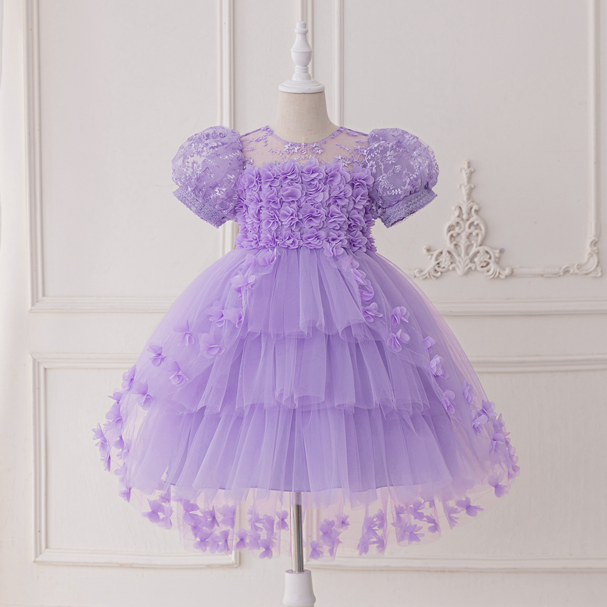 Vestidos para niños, vestidos de princesa, banquetes de cumpleaños, vestidos de cola, vestidos de fiesta para niñas de flores, vestidos de lavado de cumpleaños para bebés