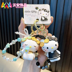 正版卡通HelloKitty串珠手链钥匙扣凯蒂猫包包挂件kt猫小礼品批发