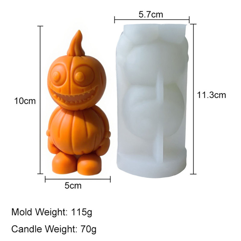 国境を越えたハロウィンのカボチャキャンドルシリコンモールドDIYアロマ石膏置物装飾品|undefined