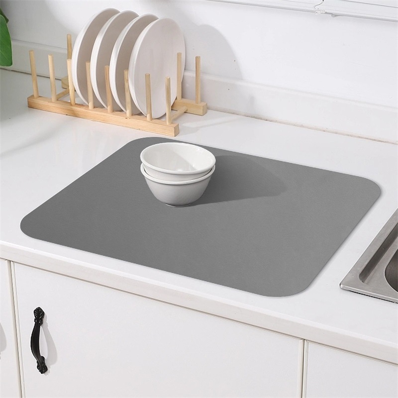 Almohadilla absorbente de piel de barro de diatomeas, mesa de lavado, almohadilla de drenaje, mantel para mascotas, almohadilla de aislamiento térmico de goma antideslizante y absorbente