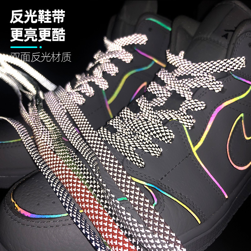 Reflective shoelace flat high and low aj1 highlight 1970s spray bubble NMD sneakers af1 Air Force One basketball shoes