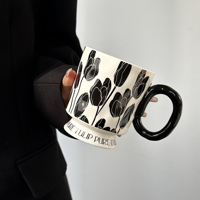 设计感马克杯小众中古风杯子陶瓷水杯下午茶拿铁杯送女生伴手礼|undefined