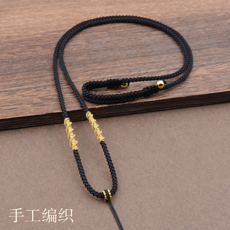 Hand-woven Lanyard Black Rope Necklace Pendant Rope Women's Men's High-end Pendant Rope Men's Yu Pei Pendant Rope