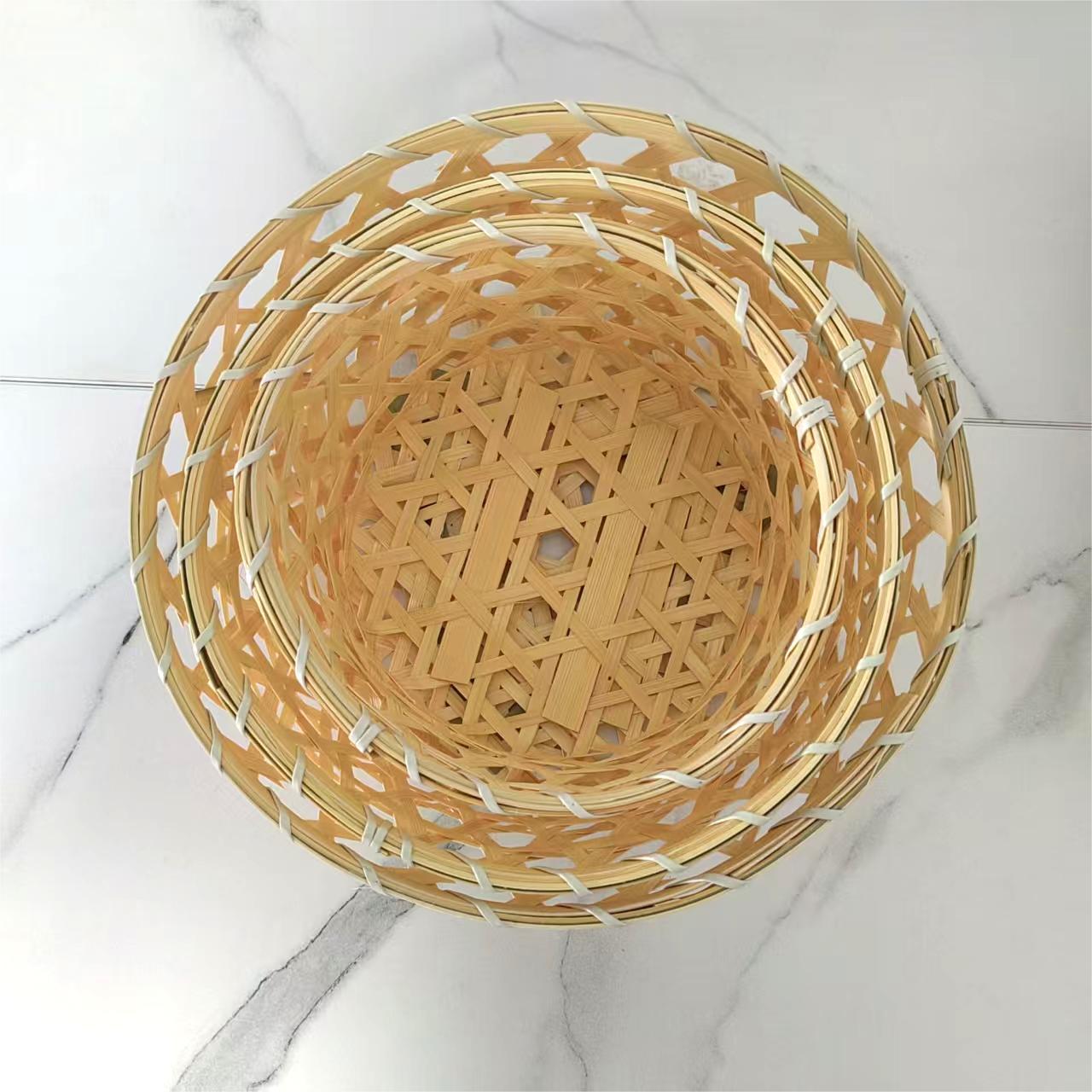 Cestas de bambú trenzadas, cestas de bambú huevos, bandejas hechas a mano, productos de bambú, pan al vapor, cestas comerciales de pan doméstico