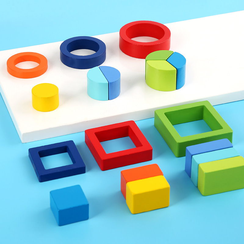 Ventas directas de la fábrica de Weiweihu Educación temprana para niños Color y forma Puzzle Tablero de combinación de gráficos geométricos Bloques de construcción Juguetes
