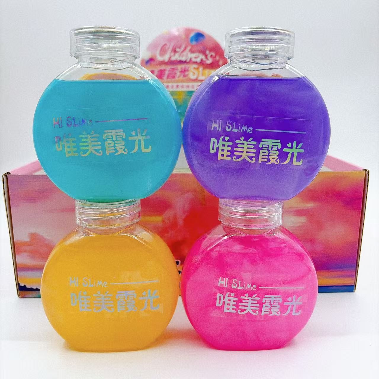 Juguetes infantiles de color perla brillante agua falsa brillante brillante slime nuevo lodo de color de la nariz abrazar la leche espuma de lodo al por mayor