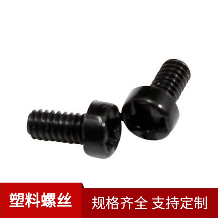 紧固件 塑料螺丝 十字螺丝 尼龙螺栓 厂家批发 M2*6 黑色