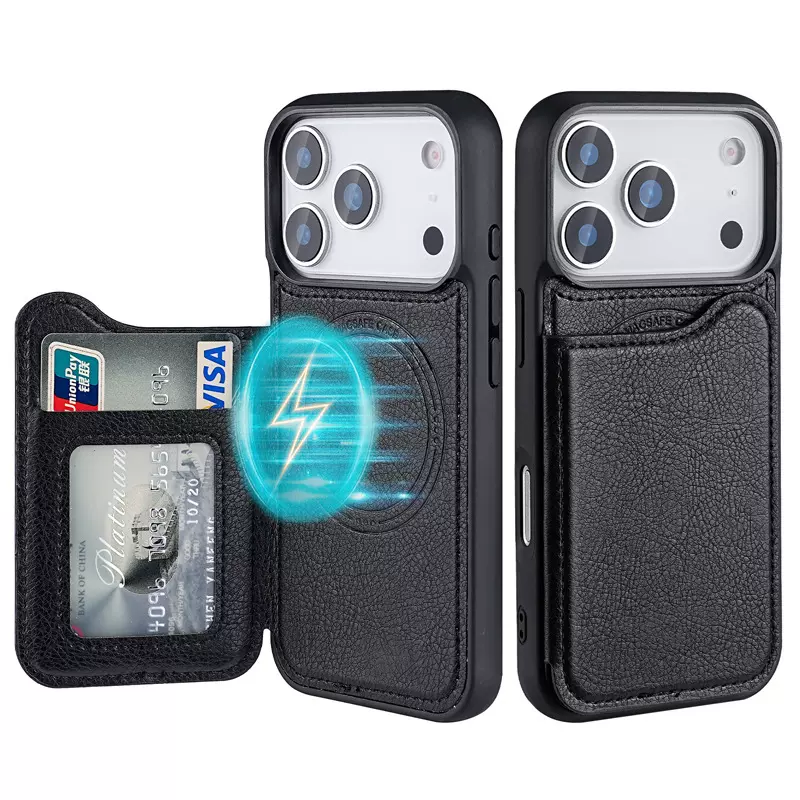 适用苹果17手机皮套iphone15磁吸皮套14插卡手机壳16e翻盖皮套