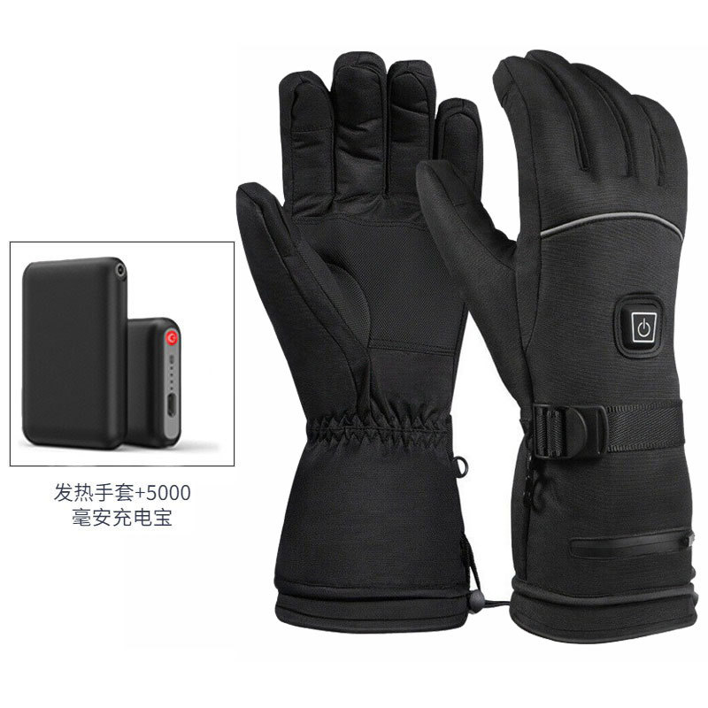 Nuevos guantes de calentamiento de invierno guantes de calentamiento eléctrico de pantalla táctil para montar al aire libre guantes de esquí de calentamiento impermeables