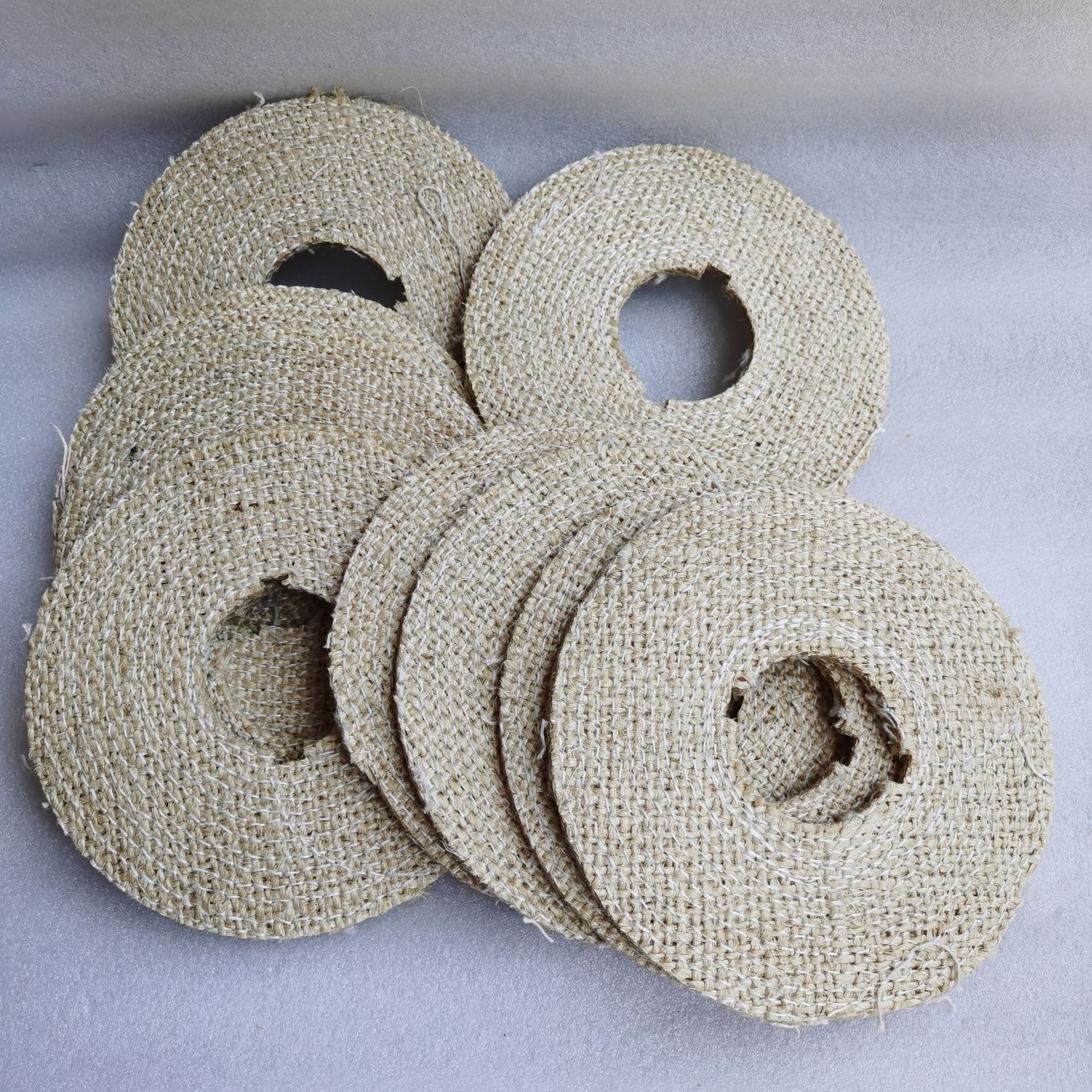 不锈钢抛光麻轮小麻轮片粗磨泡油剑麻轮金属打磨麻布轮抛光蜡麻轮