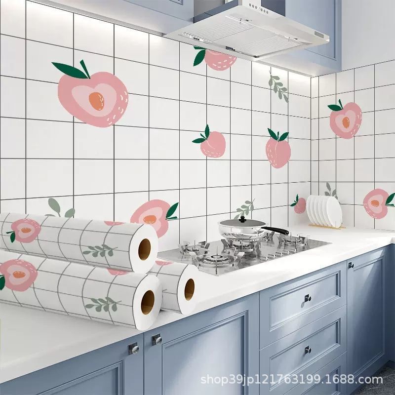 Kitchen Oil-Proof Stickers, Waterproof Self-Adhesive Wallpaper, Stove Top Protection Pads, Cabinet Tabletop Marble Film, Kitchen Stickers