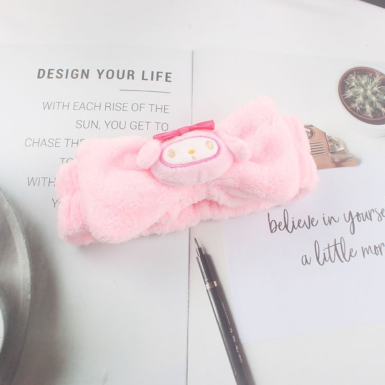 Nuevos dibujos animados tela de tela correa de pelo al por mayor extraña peluche lavado facial maquillaje de tela de tela de tela de banda de mariposa final de cabello de chicas