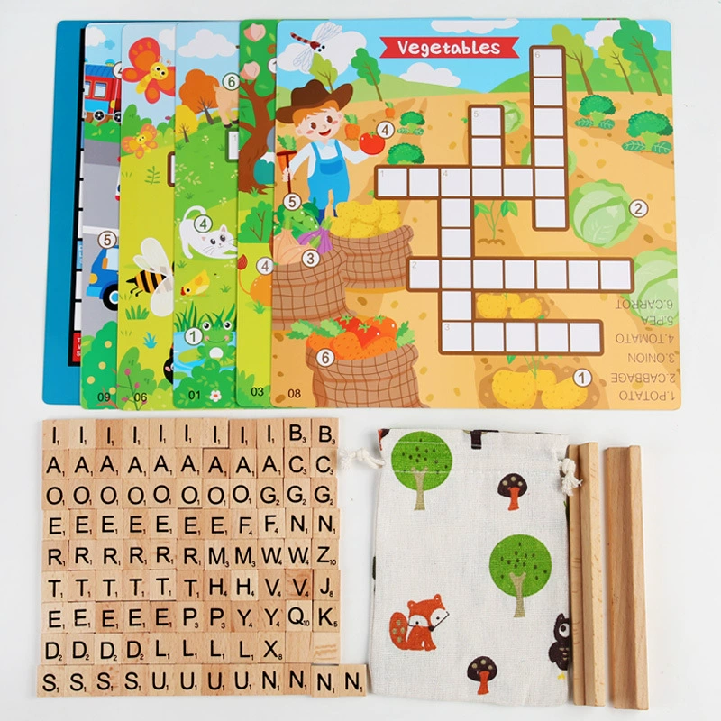 Деревянная настольная игра, английский, раннее образование, тренировка