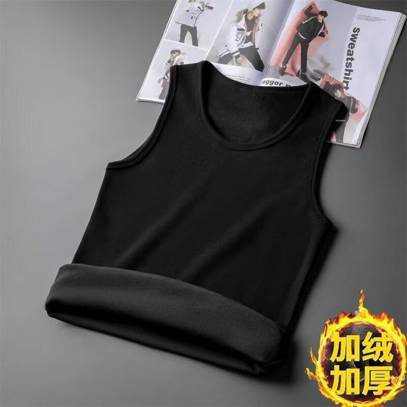chaleco hombre invierno invernal calentamiento y camiseta deportiva de hombro grueso camiseta sin mangas chaleco de acondicionamiento físico barra