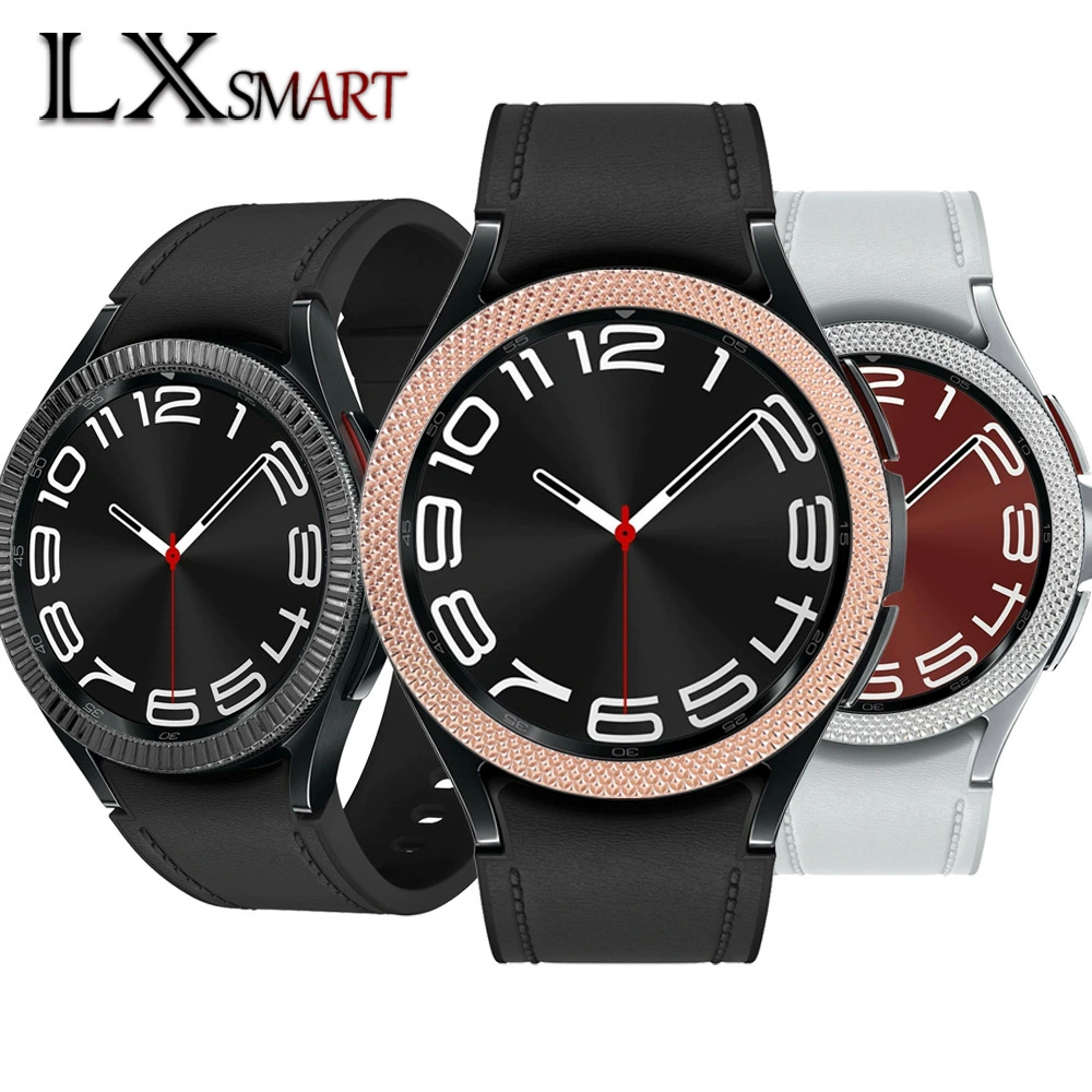 Подходит для Samsung Galaxy watch6 классическая рамка с ромбовидным/волновым узором 43 мм 47 мм металлическое кольцо