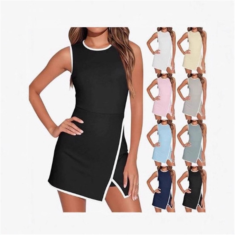 2025 Cross-Border Spring and Summer Women's Comfortable Dress Solid Color Casual Suspender Women's Loose Fashion Tennis Wear 2025 Cross-Border Spring and Summer Women's Comfortable Dress Solid Color Casual Suspender Women's Loose Fashion Tennis Wear