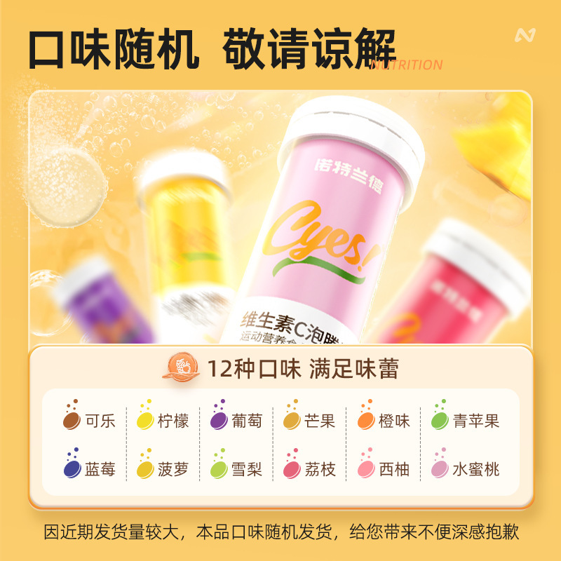 诺特.兰德维生素C泡腾片12片/支水果味运动健身官方正品成人|undefined