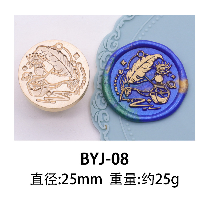 Sello de pintura de fuego de color europeo sello cabeza serie temporada de graduación cabeza de cobre cera de sellado de sobres patrón de producto terminado confeccionado fábrica al por mayor