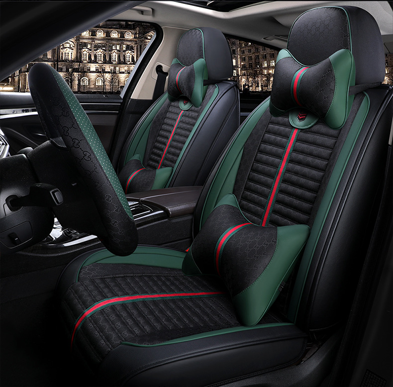 Cross-Border Car Seat Cover, Universal for All Seasons, Fully Enclosed Universal Cushion Cover, Comfortable and Breathable Car Interior Cushion Seat Cover