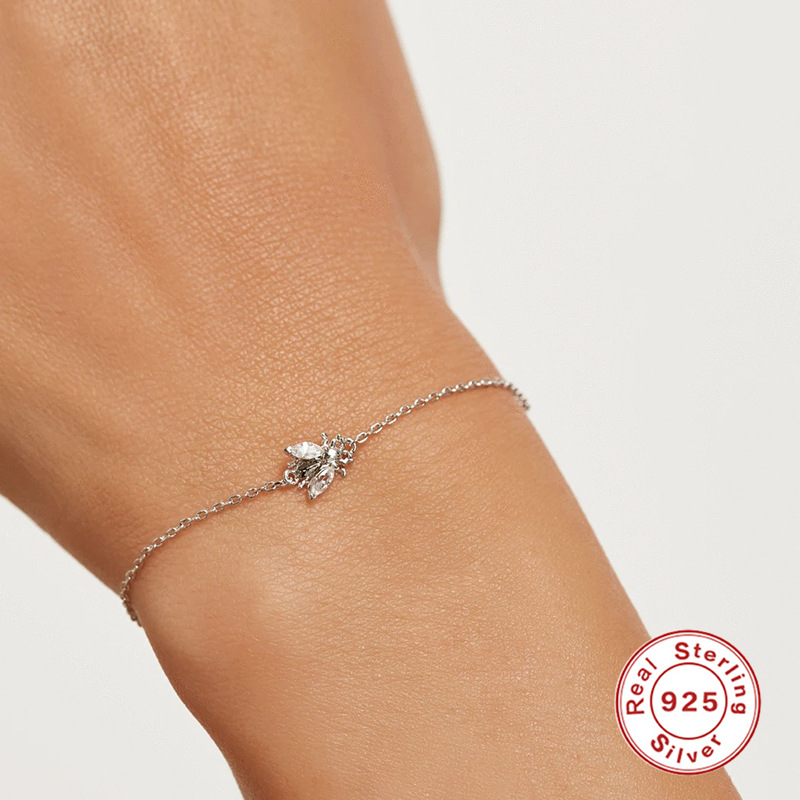 Fashion Bee Sterling Silver Plating Artificial Rhinestones Bracelets 1 Piece