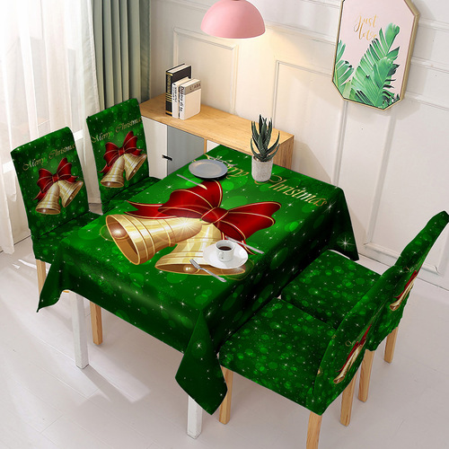 Source manufacturer Christmas printed tablecloth chair cover festive decoration elastic one-piece chair cover absorbent tablecloth
