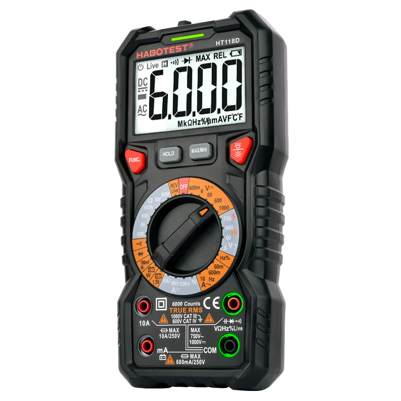 Multímetro Digital de Alta Precisión HT118D, Instrumento Eléctrico, Multímetro Totalmente Automático, Inteligente, Anti-quemaduras, Medición Precisa
