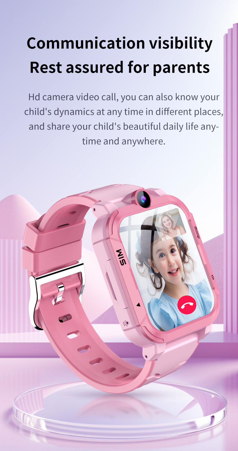 Cross-border foreign language Y76 children's phone smartwatch, 4G video call, photo, waterproof, foreign language and multiple languages Specification drawing