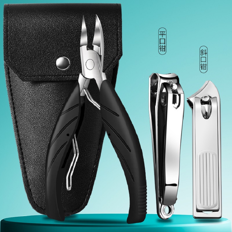 Nailcutter duro regalos de reparación gruesa gran generación de pinzas de garganta de uñas grises abertura conjunto de zanja de uñas cortadora de piel muerta boca plana