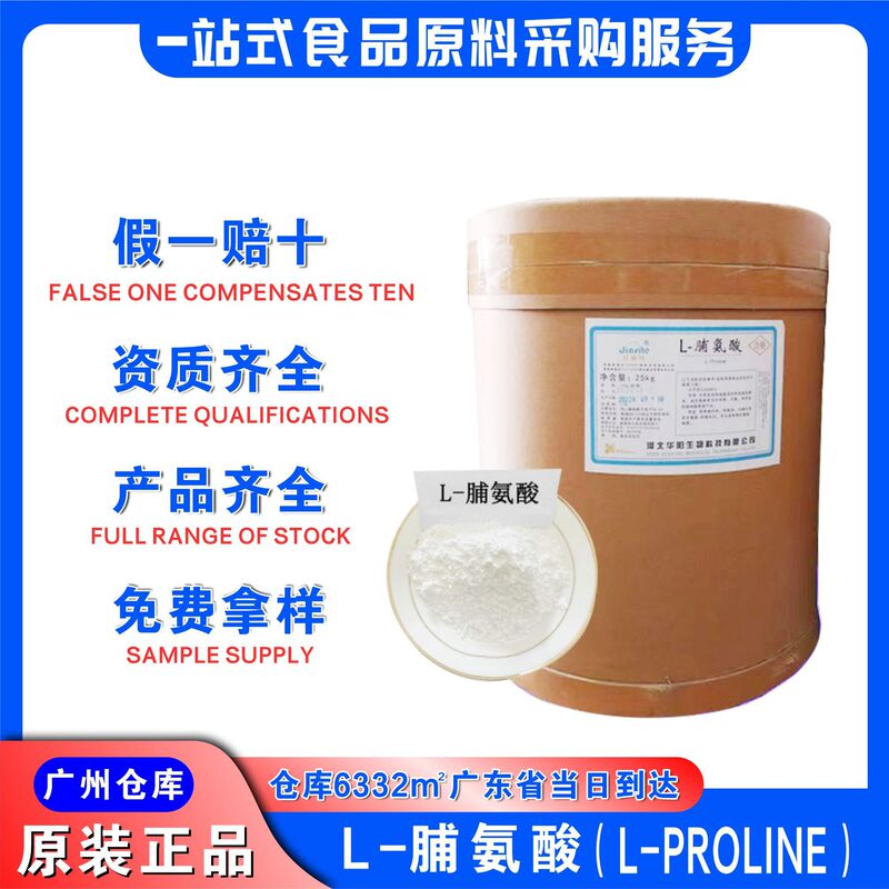 Huayang L-Proline Guangzhou Shipped Amino Acid Nutritional Fortifier Food Grade L-Proline Huayang