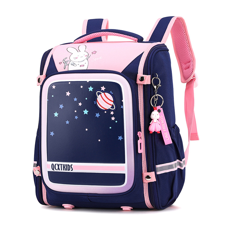 Peces naturales de la escuela primaria estudiante mochila femenina Grado 2-6 completo espacio abierto bolsa de impresión logo de una sola pieza de entrega transfronteriza