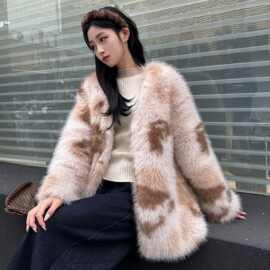 皮草外套女时尚狐狸毛皮2025冬季年轻网红新款毛毛中长款