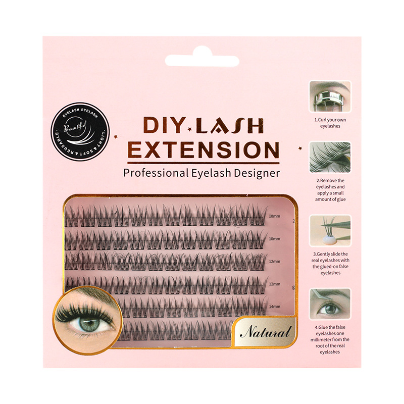 Diseño de pestañas falsas transfronterizas R & D venta caliente set de pestañas falsas cluster factory lashes mayorista personalizado