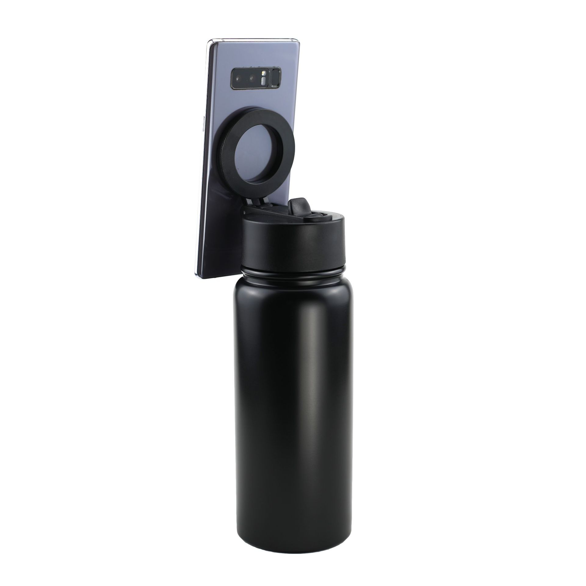 Transfronterizo 304 # soporte de teléfono celular de absorción magnética taza de agua hervidor espacial de acero inoxidable de doble capacidad taza de agua deportiva
