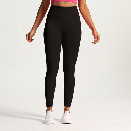 Amazon's new V-waist seamless knitted yoga pants peach hip high elastic training tight sports fitness pants for women