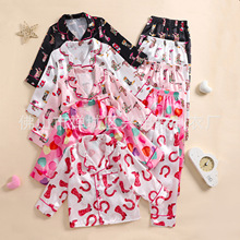 2024儿童睡衣春秋季长袖开衫套装女童小女孩宝宝休闲家居服