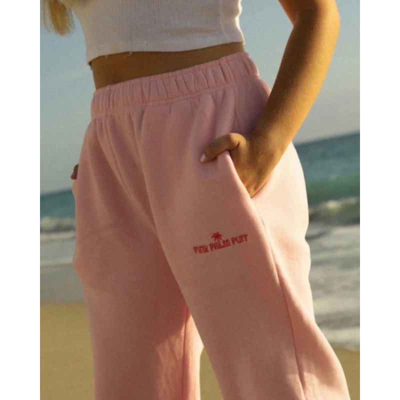 핑크색 스웨트팬츠 자수