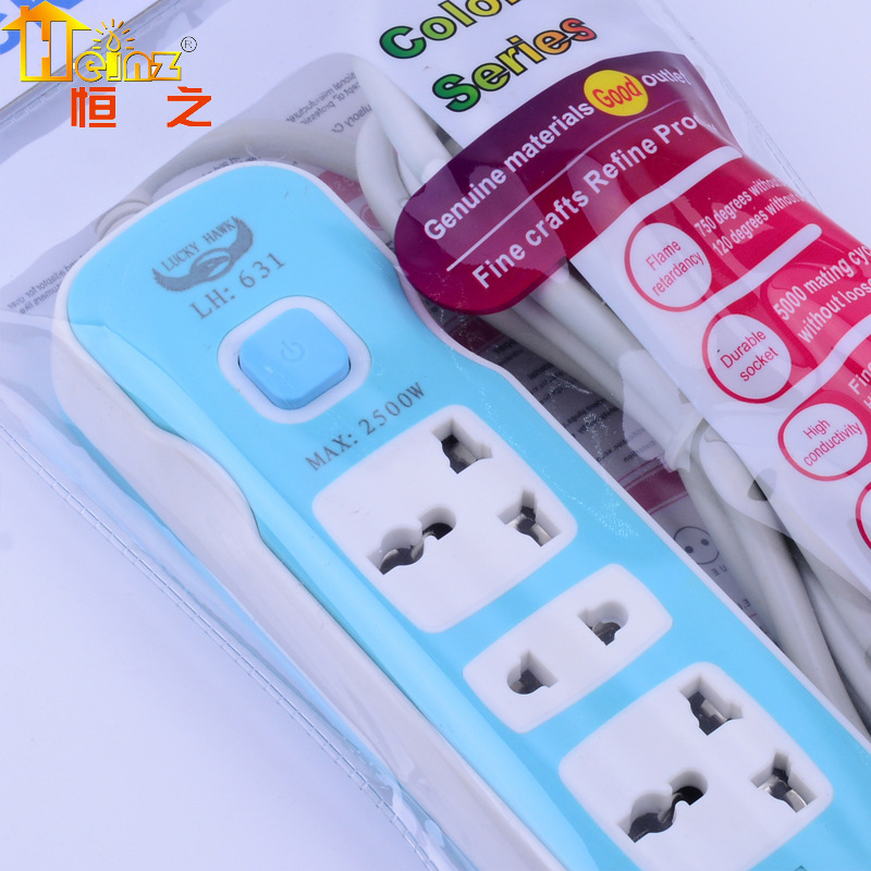Nuevo tipo de enchufe en lenguaje extranjero multicolor interruptor general práctico casero de alta potencia conector de conector