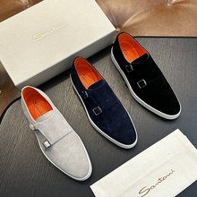 欧洲站2025男士潮牌真皮牛皮休闲鞋商务时尚潮流男鞋可贴牌定制ST