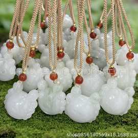 厂家直销天然天山翠螃蟹八方来财吊坠小萌挂件毛衣链直播供货