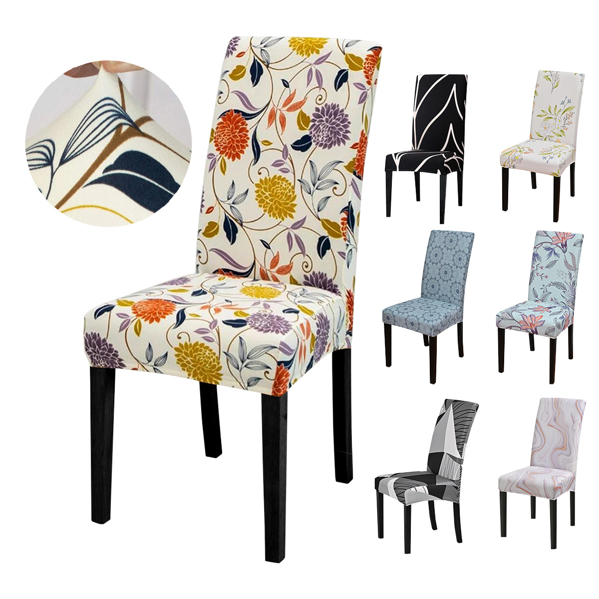 Funda de silla elástica con estampado de seda de leche transfronteriza de Amazon Exportación de Ebay Funda de silla universal todo incluido de gran venta en Europa y América