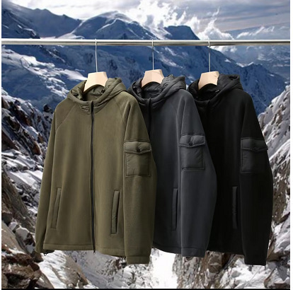 Recycling Heat Storage New 580g Heavy Austrian Grain Velvet Winter Men's Outdoor Thickened Warm Hooded Jacket Coat Recycling Heat Storage New 580g Heavy Austrian Grain Velvet Winter Men's Outdoor Thickened Warm Hooded Jacket Coat