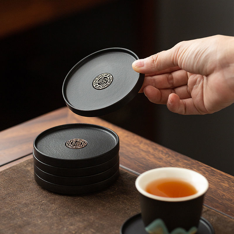 Boccaro cup Coaster Chinese style ceramics Tea mat Cup mat Tea ceremony parts heat insulation Cup care Kungfu Online tea set Pfaff