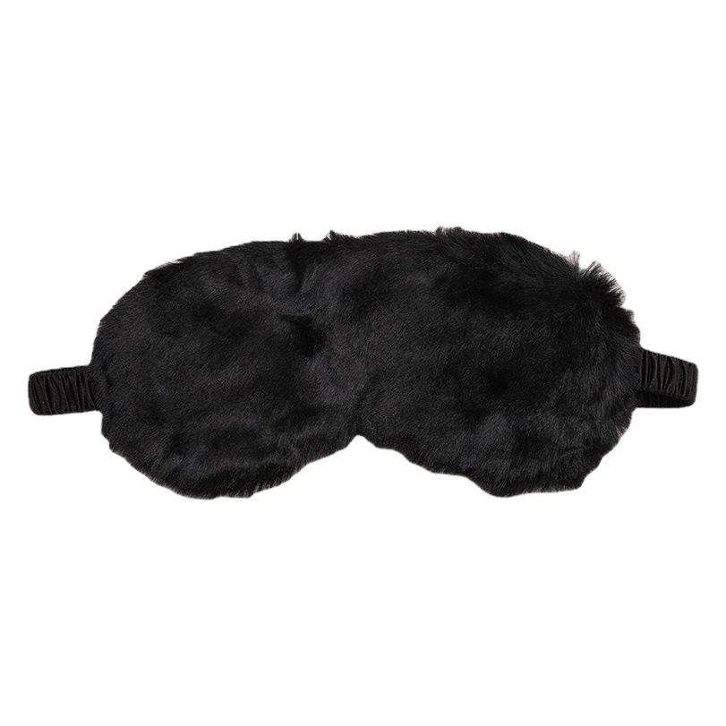 Amazon lindo piel de conejo máscara de ojo de seda artificial al por mayor almuerzo sombreado cómodo sueño transpirable máscara de ojo de felpa